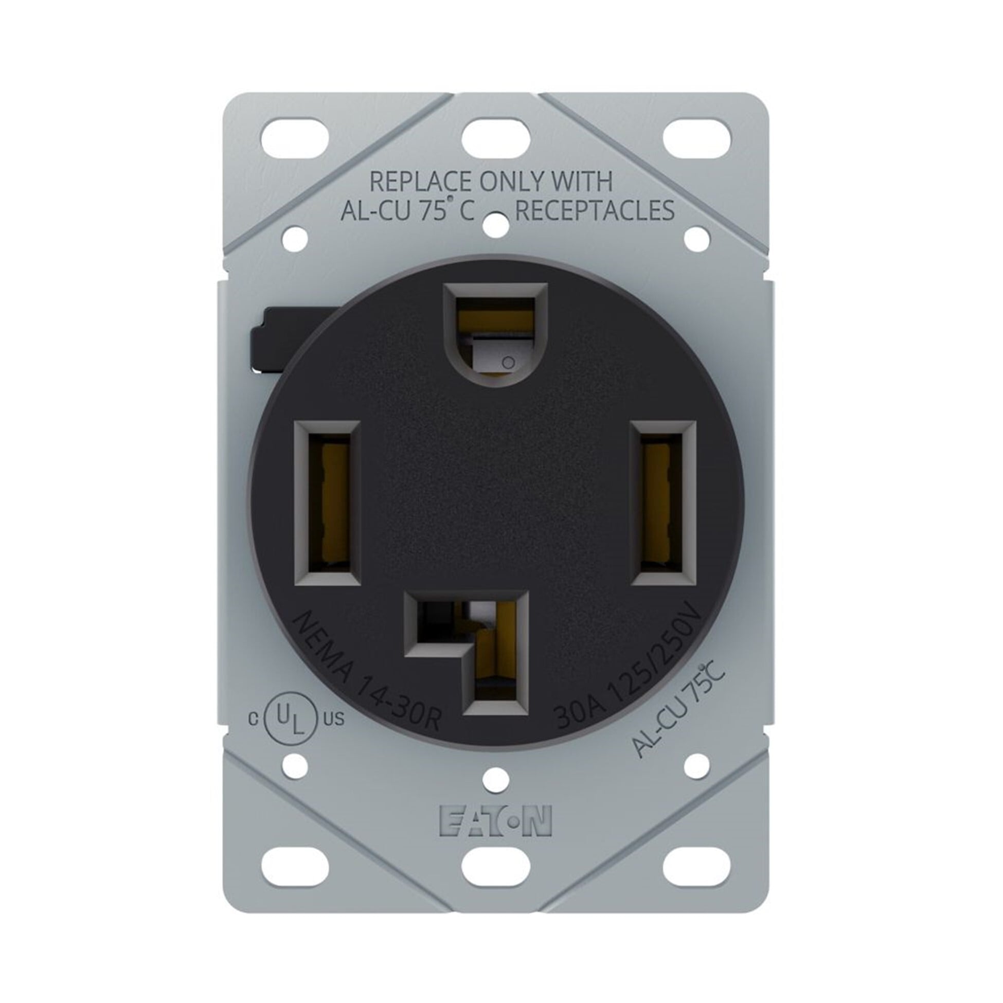 AH1257BK-F Flush mount Arrow Hart Power Device Receptacle, 125/250 V, 30 A, 4 Wires, Black