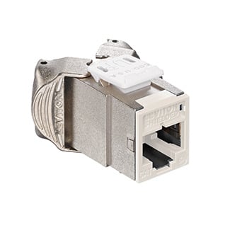 Atlas-X1 Cat 6A Shielded QuickPort Connector, Component-Rated, Ivory
