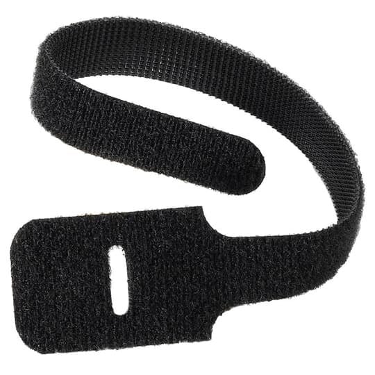 FO Slotted Loop Tie, Yellow Polyamide (Nylon 6.6) on Hook Side and Low Density Polyethylene on Loop Side for Temperatures up to 104.4 Degrees Celsius (220 F), Length of 228.6mm (9.0 Inches), Width of 12.7mm (0.5 Inches), Thickness of 1.588mm (0.0625 Inches), Tensile Strength Rating of 178 Newtons (40 Pounds)