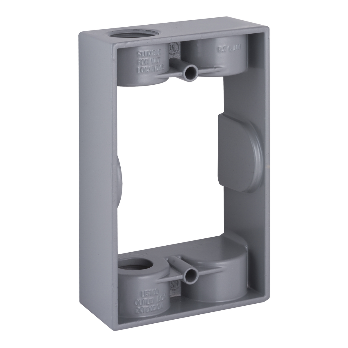 1-1/2 In. Deep Extension Adapters with Lugs - Two Threaded Outlets -5-1/4 In. x 3-1/2 In., (2) 1/2 In. Outlets