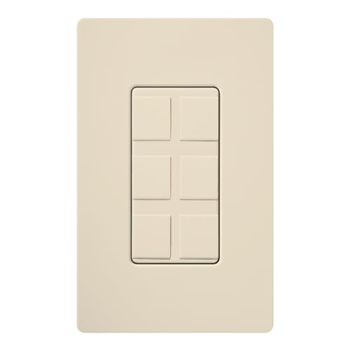 Claro 6-Port Frame, Gloss, field customizable in light almond