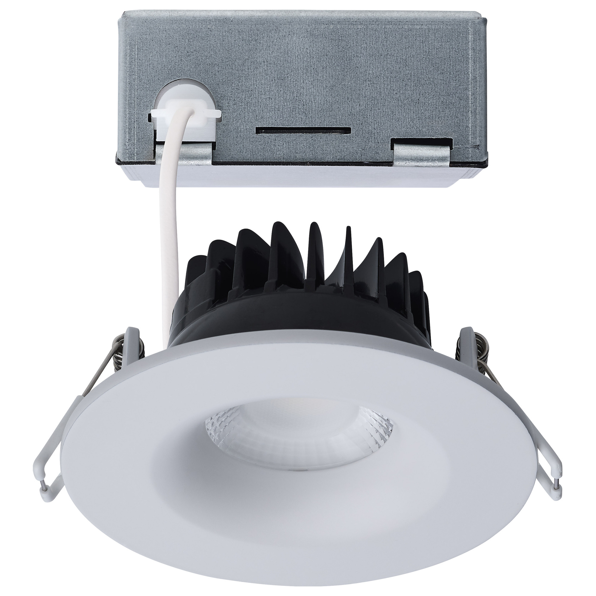 10 Watt LED Direct Wire Downlight - Remote Driver - CCT Selectable - Dimmable - Round - White Finish