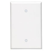1-Gang No Device Blank Wallplate, Oversized, Thermoset, Box Mount, Brown