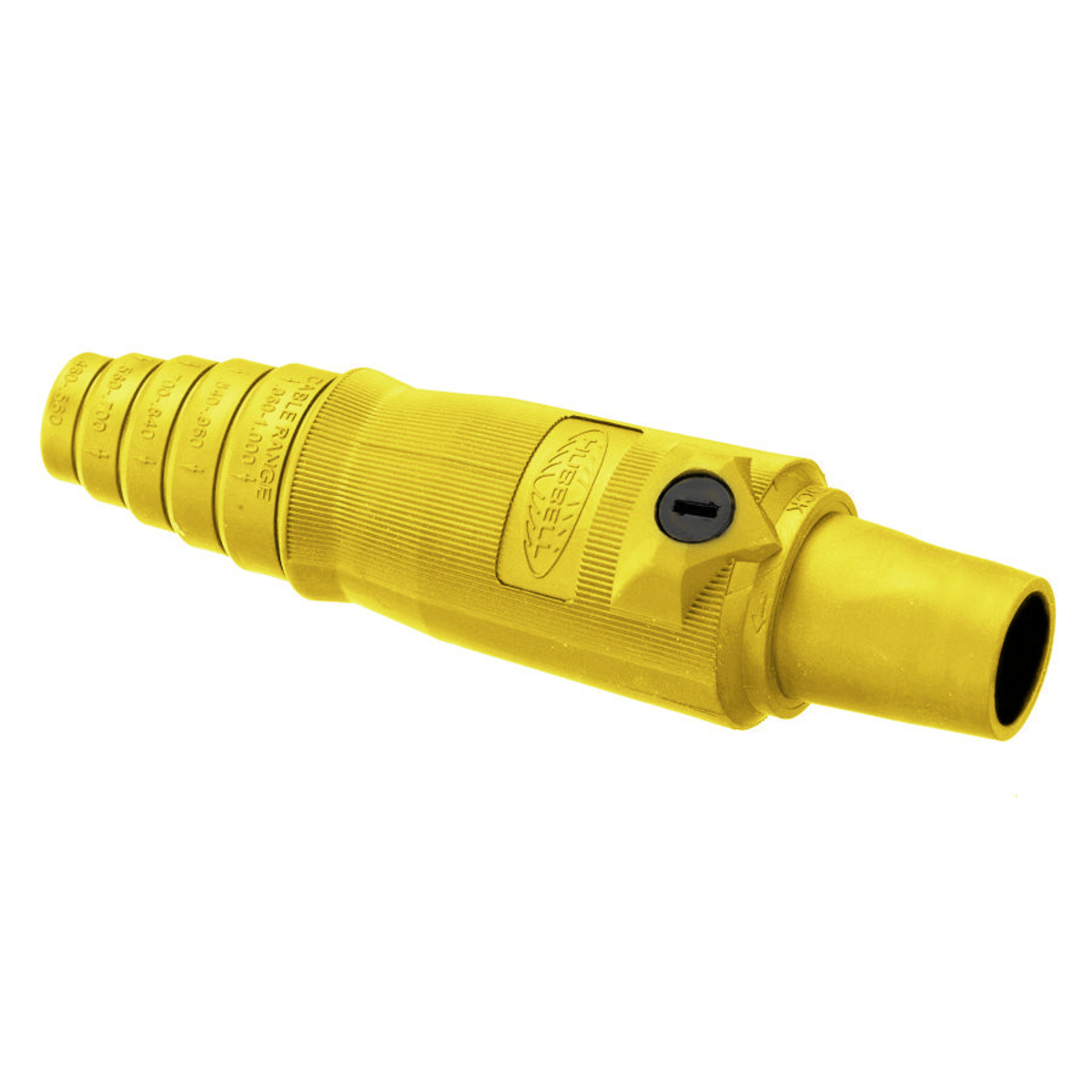 Heavy Duty Products, Single Pole Devices, Industrial Grade, Female, Plug, 400A 600V AC/DC, Single Conductor, Double Set Screws, Yellow