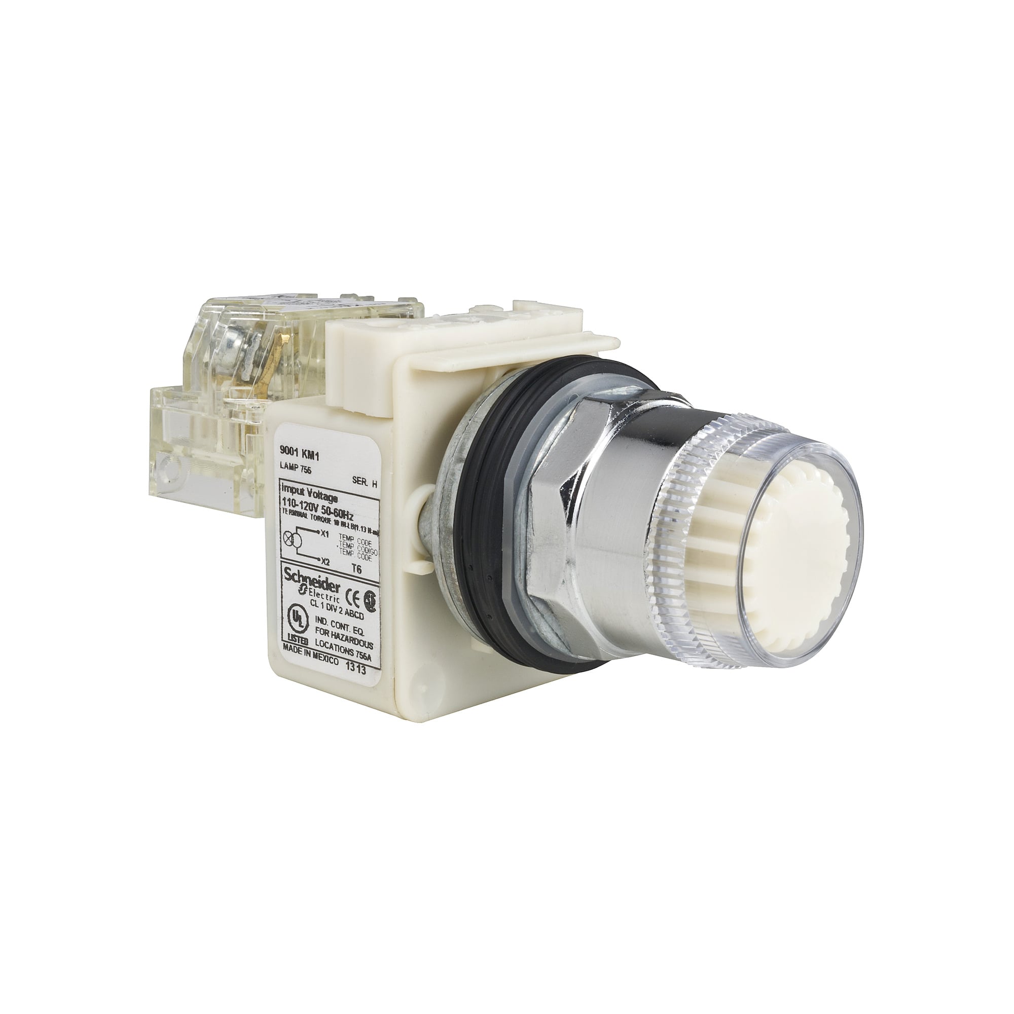 PUSHBUTTON OPERATOR 30MM TYPE K +OPTIONS,1 NO + 1 NC,2428 V AC/DC,30 mm,Harmony,Momentary,NEMA 4/13,Pushbutton,UL listed, CSA,full guard, illuminated, white, plastic top,panel,screw clamp terminals