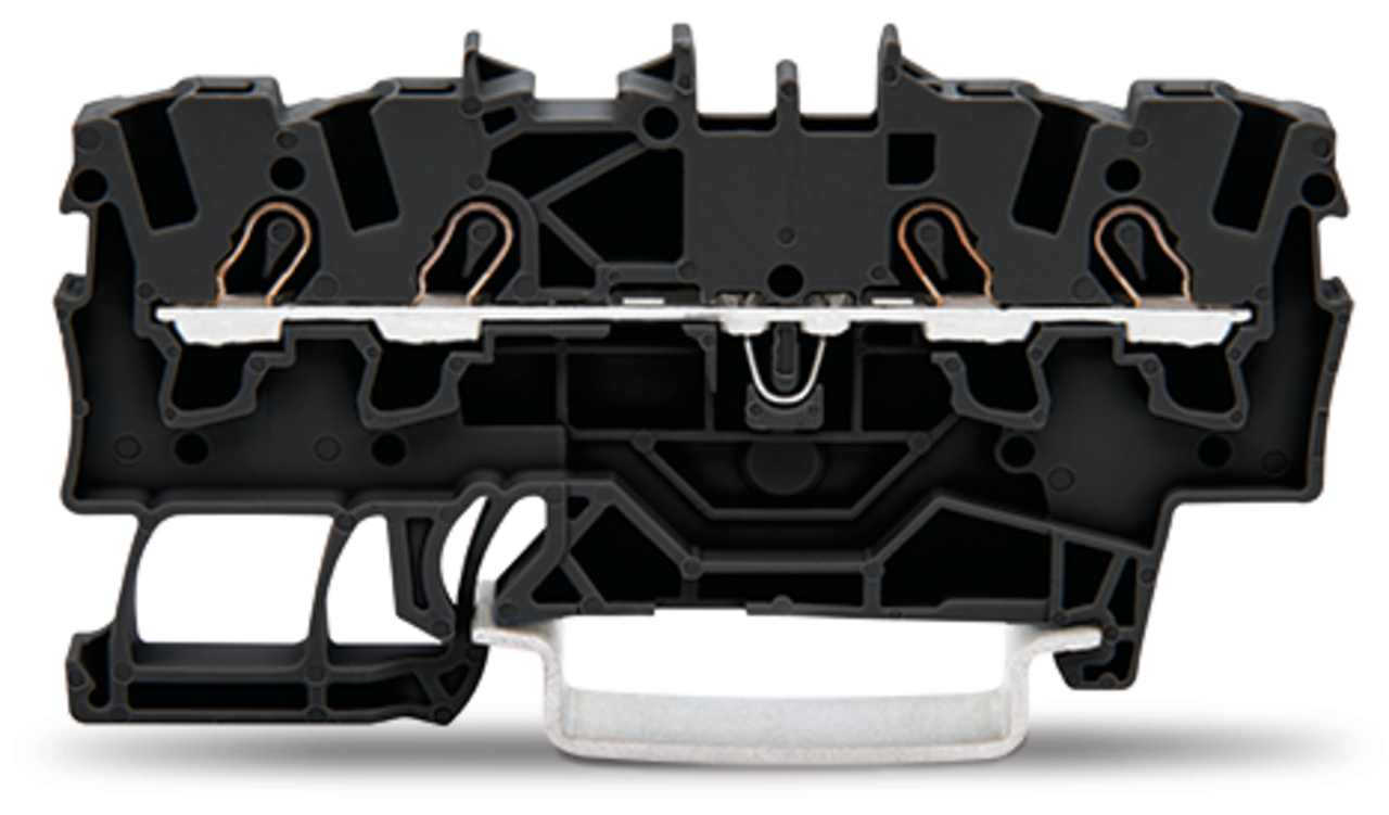 4-conductor through terminal block; 1.5 mm; suitable for Ex e II applications; side and center marking; for DIN-rail 35 x 15 and 35 x 7.5; Push-in CAGE CLAMP; 1,50 mm; black