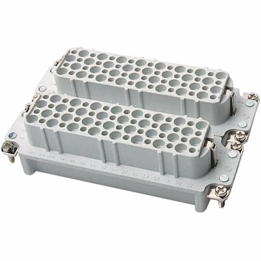Female crimp terminal insert. For use with series D, 128 contacts with ground.