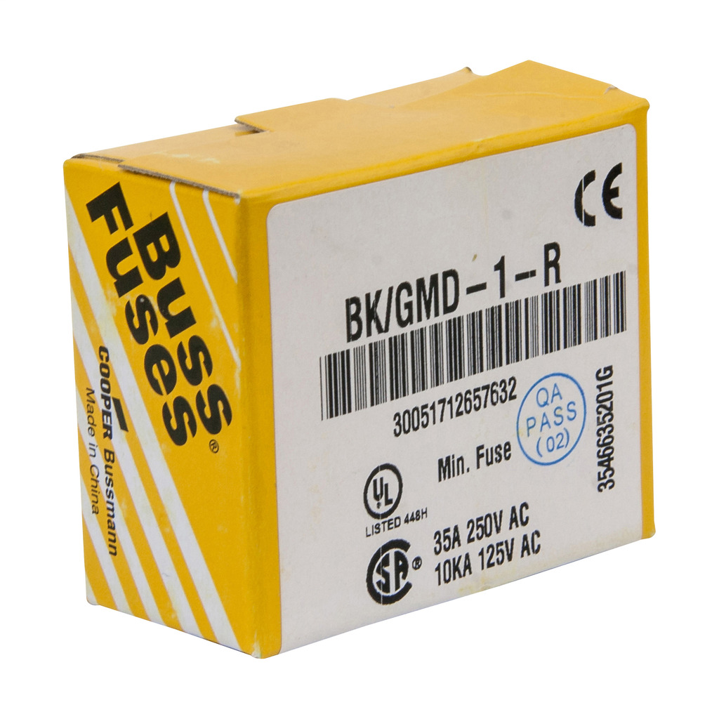 Eaton GMD Series Time-delay fuse 1A, 250 Vac, 32 Vdc (self certified), 100 AIC at 250 Vac