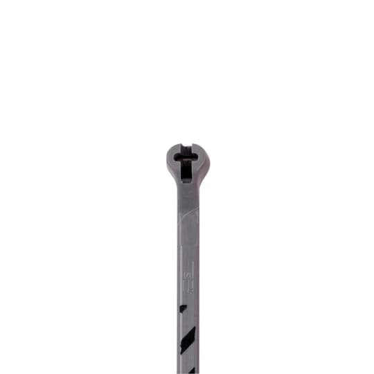 Striped Cable Tie for Binder ID, Gray/Black Nylon 6.6 for Temperatures up to 85 Degrees Celsius (185 F), Length of 91mm (3.6 Inches), Width of 2.3mm (0.09 Inches), Tensile Strength Rating of 80 Newtons (18 Pounds), 50 Pack