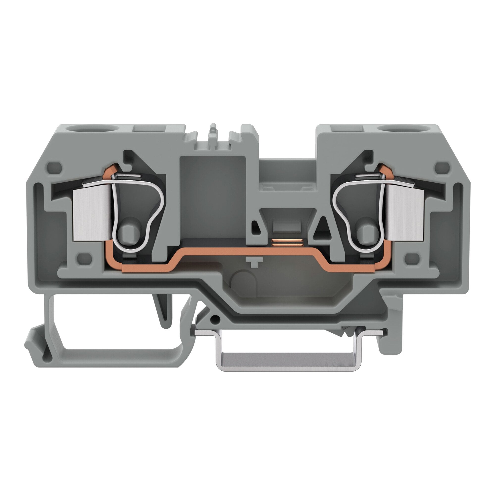 2-conductor through terminal block; 10 mm; center marking; for DIN-rail 35 x 15 and 35 x 7.5; CAGE CLAMP; 10,00 mm; gray