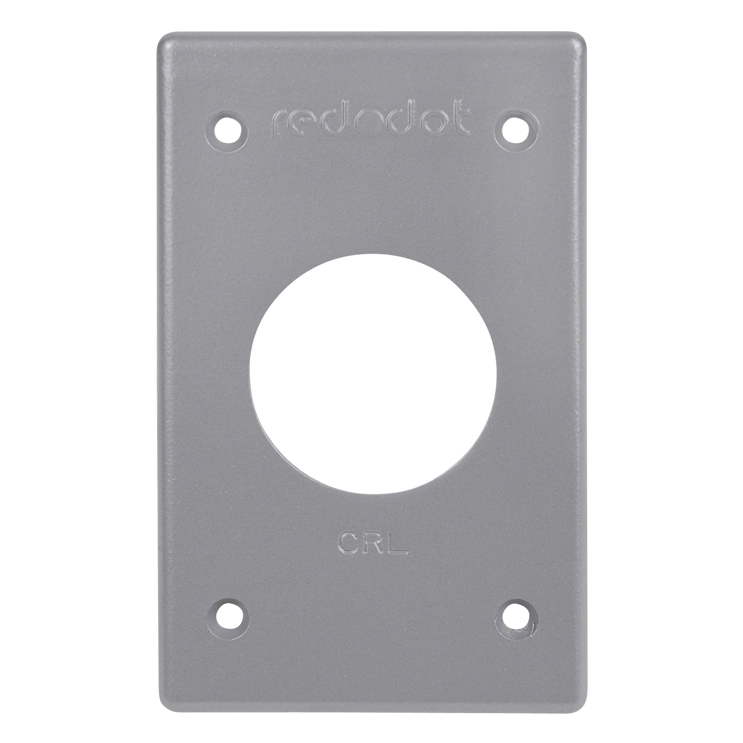 1 Gang Device Box Cover, Die Cast Aluminum, Single Receptacle, Box Mount, Nominal Size 1-9/16 Inch, Maximum Device Face Diameter 1.600 Inch, Gasket and Screws Included with Cover