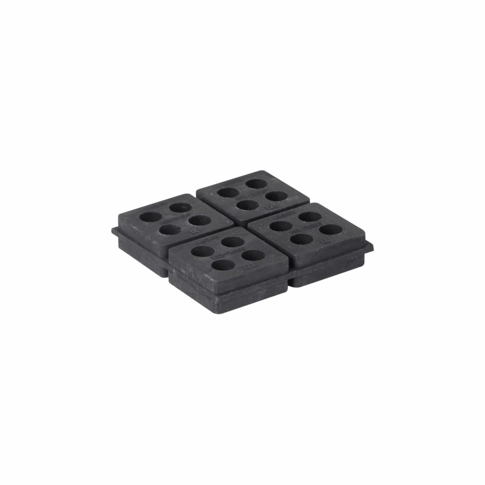 Eaton B-Line series vibration isolation pads, 3/16" deflection, 720 lbs load cap, Rubber, VRP type-rubber cube vibration pad