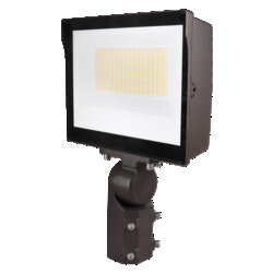 OBS61332 Floodlight 1D, 205 watts,120 277V, 0 10V dimmable, 70 CRI, Selectable CCT 3000K, 4000K, 5000K, Wide flood distribution, bronze painted finish