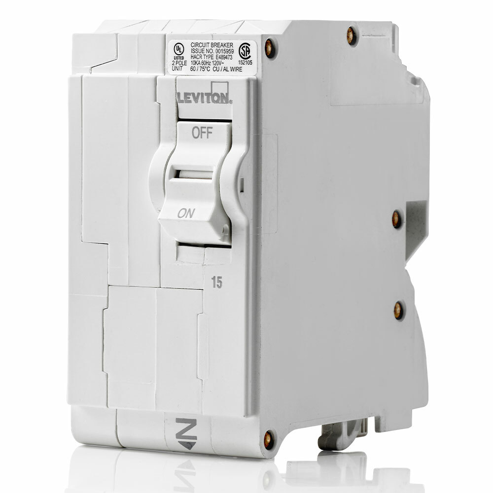 Branch Circuit Breaker, Standard 2-Pole 15A 120/240V, 10KA Interrupt Rating