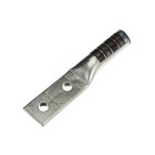 Aluminum Two-Hole Lug, Long Barrel, Blind End, Max 35kV, 350 kcmil Wire, 1/2 Inch Bolt Size, 1-3/4 Inch Hole Spacing, Tin Plated, Die Color Code Brown, Die Code 87H