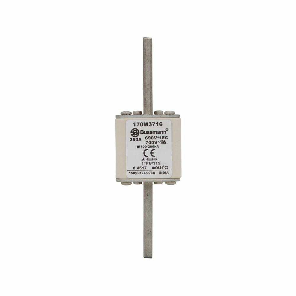 Fuse-link, high speed, 250 A, AC 690 V, compact size 1, 45 x 45 x 148 mm, aR, IEC, UL