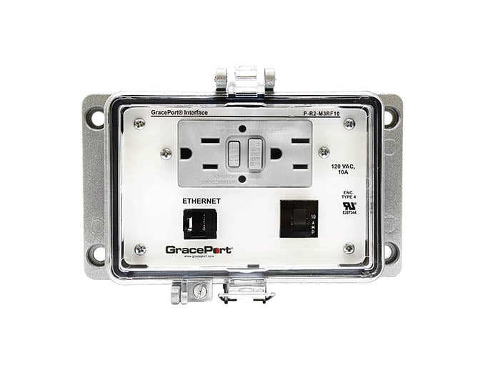 PANEL INTERFACE CONNECTOR WITH RJ45, PMH, UL TYPE 4, GFCI DUPLEX INSIDE-OULET, 10 AMP CB