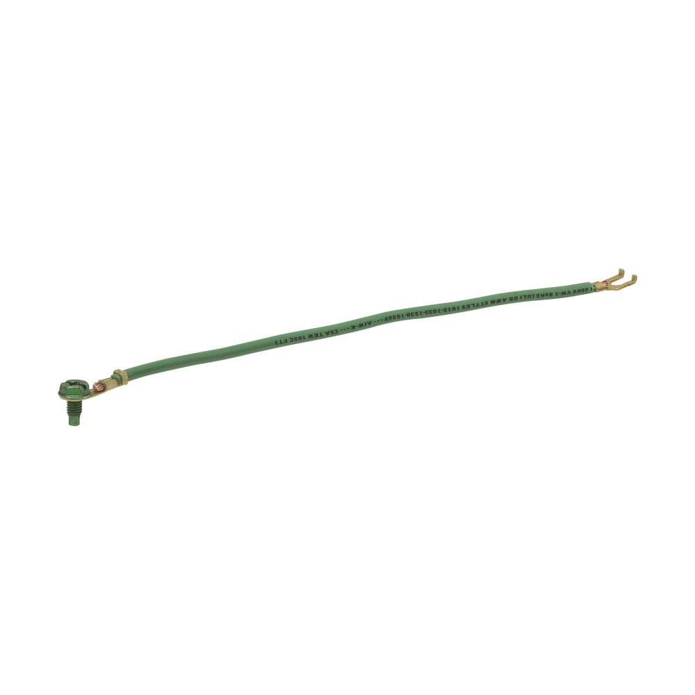Eaton Crouse-Hinds series TP grounding screw with pigtail, Steel, 8 insulated No. 12 stranded wire