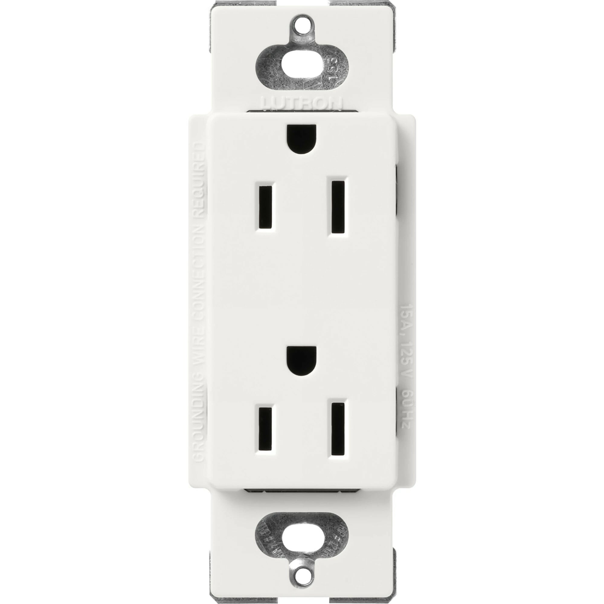 Lutron Claro 15 Amp Duplex Outlet, Architectural White
