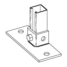 Eaton B-Line series post base, 1.62" H x 8" L x 3" W, Steel, DURA GREEN