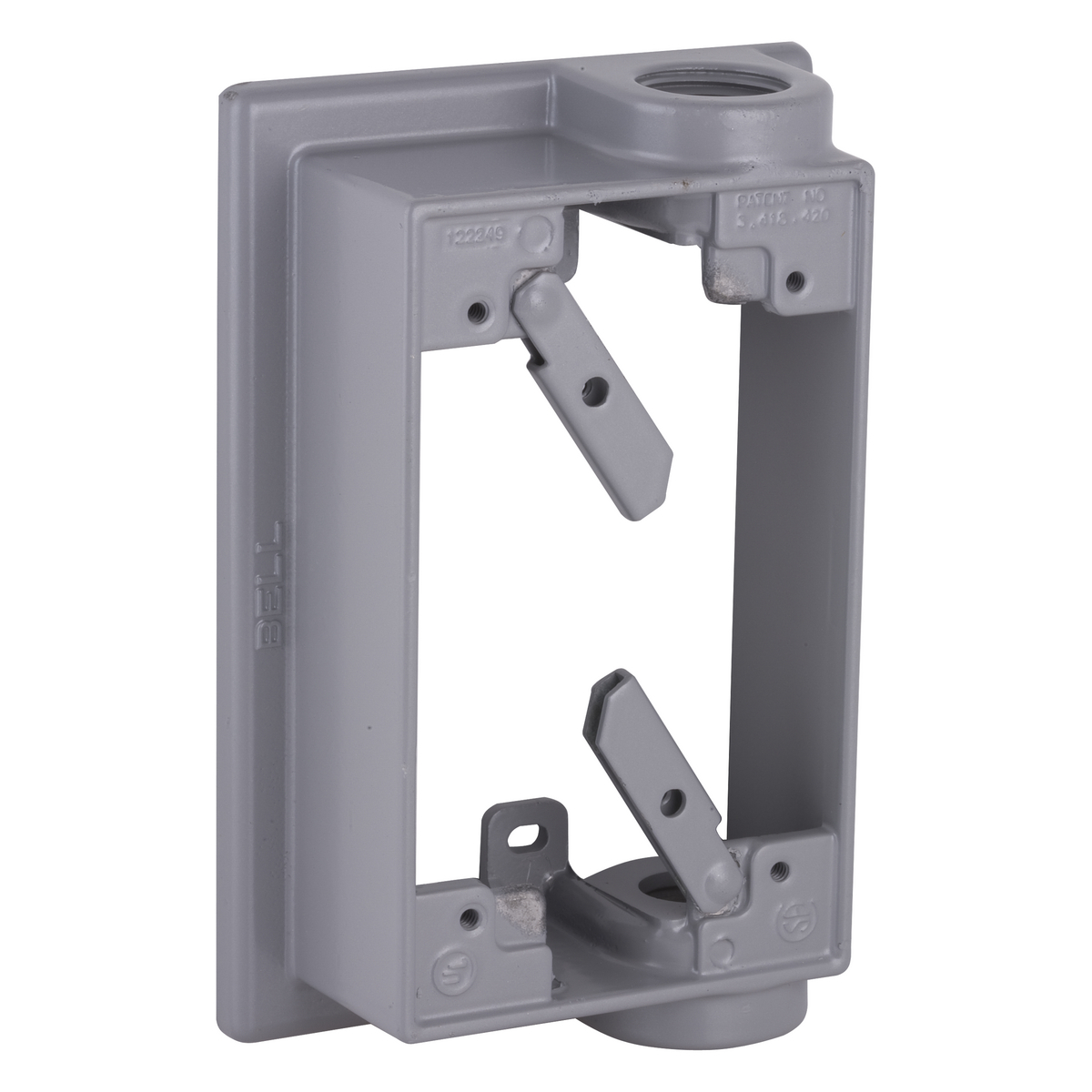 1-1/2 In. Deep Swing Arm Extension Adapters with Lugs - TwoThreadedOutlets - 5-1/4 In. x 3-1/2 In., (2) 1/2 In. Outlets