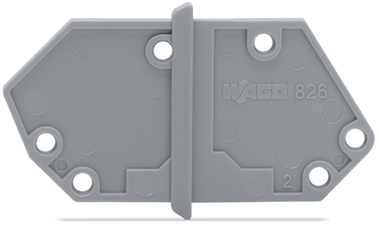 End plate; snap-fit type; 1.5 mm thick; gray