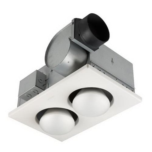NuTone Two-Bulb Heater/Ventilation Fan 70 CFM, 500W Bulbs, 4.0 Sones