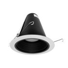 6 in. Black Cone Baffle Trim with White Trim Ring, Fits 6 inch Housings