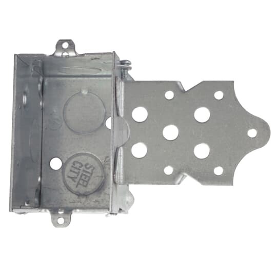 Gangable Switch Box, 12.5 Cubic Inches, 3 Inches Long x 2 Inches Wide x 2-1/2 Inches Deep, 1/2 Inch Knockouts, Pre-Galvanized Steel, S Bracket Recessed 5/8 Inch, For use with Conduit