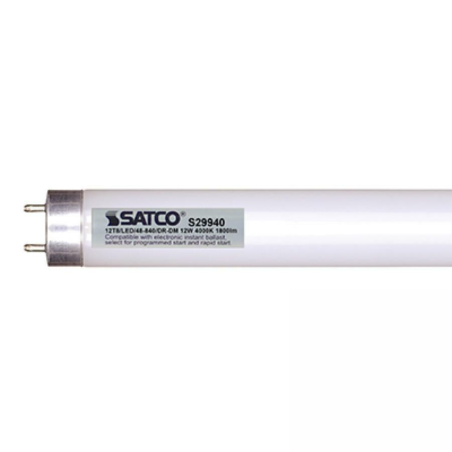 12 Watt T8 LED - Medium Bi-pin Base - 4000K - 50000 Average Rated Hours - 1800 Lumens
