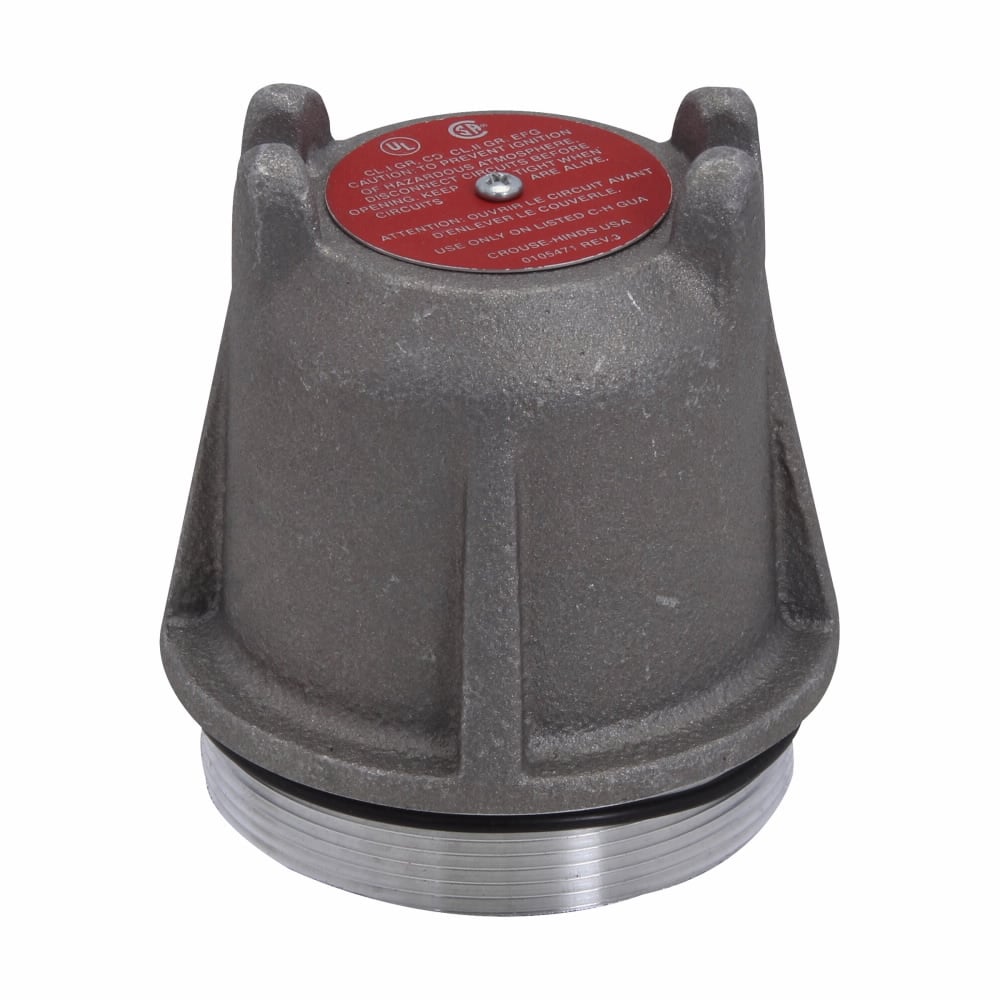 Eaton Crouse-Hinds series Condulet GUA dome cover, 3-5/8" cover opening diameter, 2" exterior depth, Copper-free aluminum, 12 thread pitch