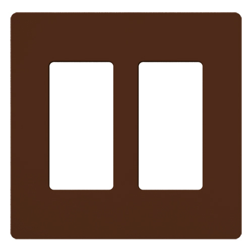 Claro Wallplate, Satin Finish, Two-gang in sienna