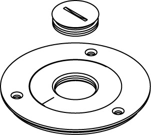 896TCK-1 Ratchet-Pro 880/881 Assembled Communication/Power Cover Plate, 4-1/4 in Dia, Brass