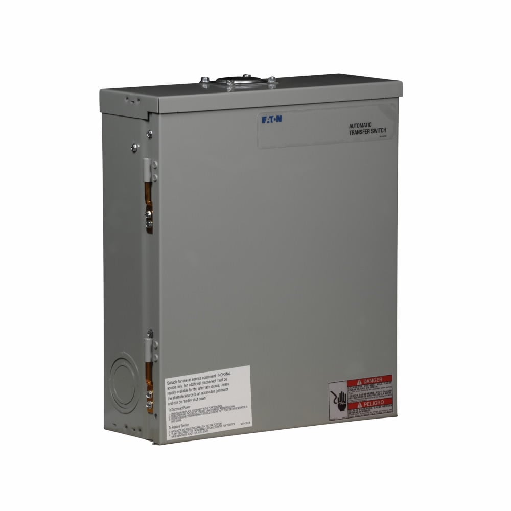 Green Automatic Transfer Switch, Load management, service entrance rated, CHSPT2ULTRA surge protection, 100A, 120/240V, Two-pole, NEMA 3R enclosure, 50/60 Hz, Mechanically held switch