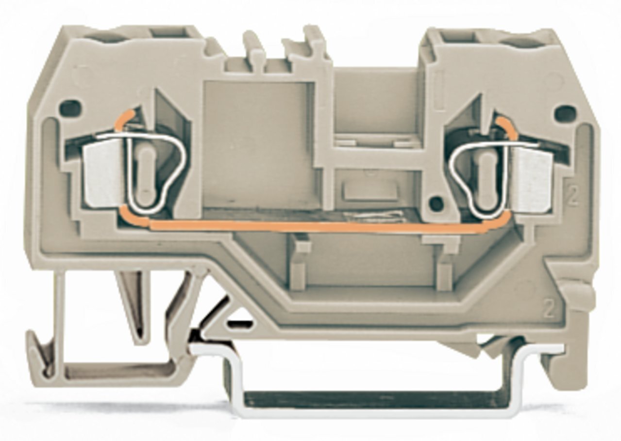 2-conductor through terminal block; 2.5 mm; suitable for Ex e II applications; center marking; for DIN-rail 35 x 15 and 35 x 7.5; CAGE CLAMP; 2,50 mm; light gray