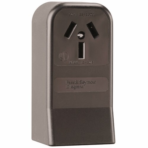 50amp 125/250volt, Straight Blade Surface Receptacle, 3pole 3wire