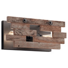 The 2 light wall sconce in Anvil Iron from the Cuyahoga Mill(TM) collection brings authentic rustic to style your favorite spaces, using reclaimed wood found throughout the United States.