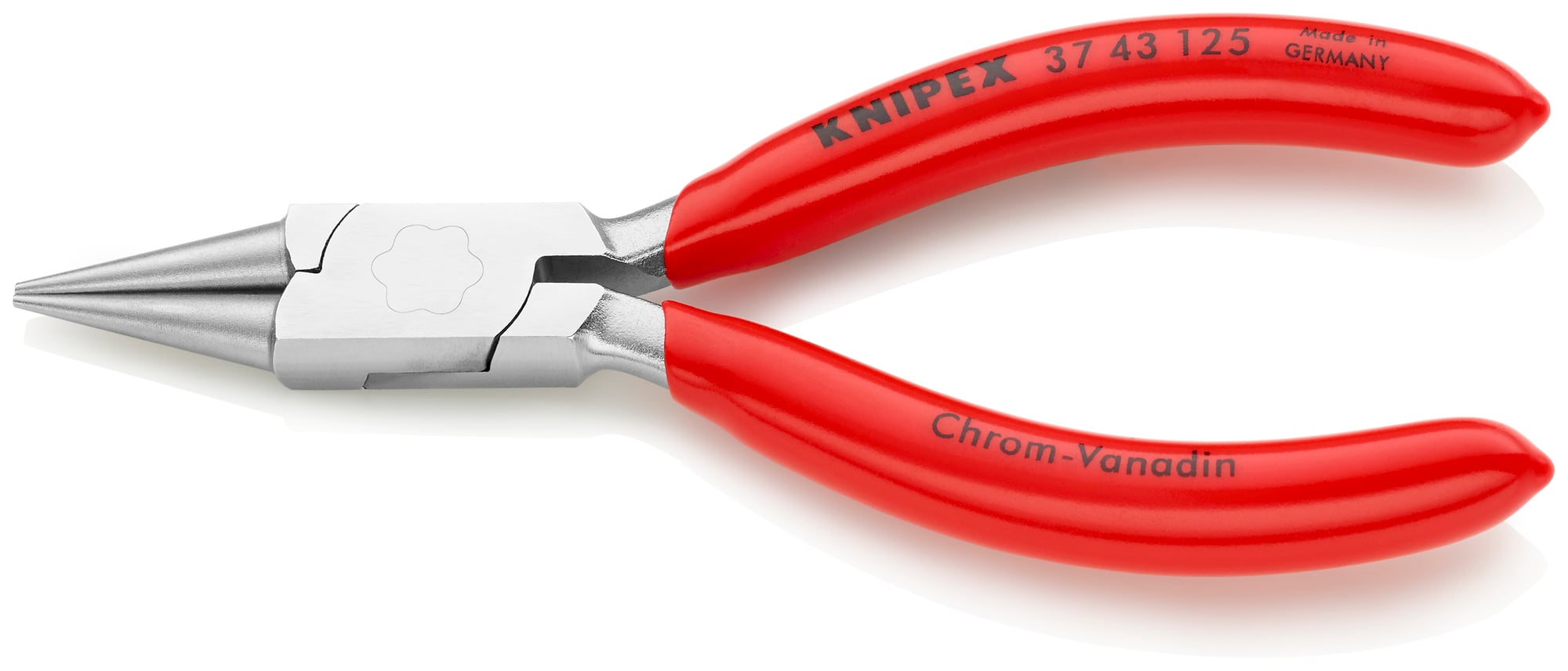 Electronics Gripping Pliers-Round Pointed Tips, 5 in., Plastic coating, Chrome Plated