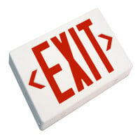 EXL1 Series LED Emergency Exit Sign with Red Lettering