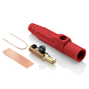 15 Series Taper Nose, Male Plug, Contact & Insulator, Cam-Type, Detachable, Single Set Screw Termination, Type 3R "While-in-Use" - Red