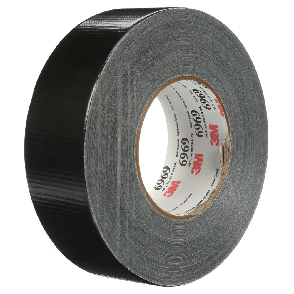 3M(TM) Duct Tape 6969 Black, 48 mm x 54.8 m 10.7 mil, 24 per case Individually Wrapped