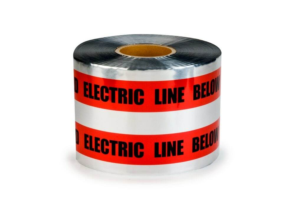 CAUTION BURIED ELECTRIC LINE BELOW (Red) 6" x 1000ft Crescent