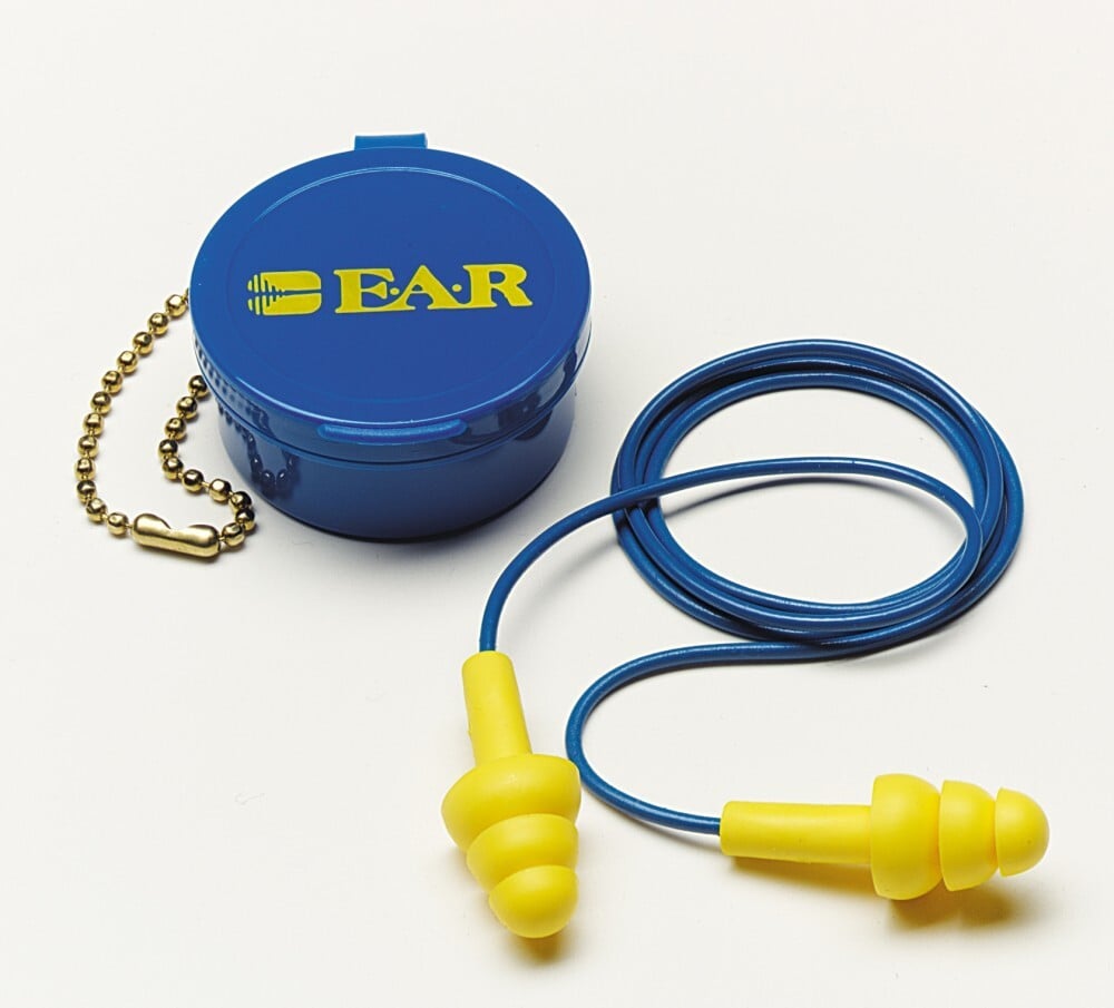 The 3M E-A-R UltraFit corded earplugs features a proprietary, premolded, triple-flange design that fits comfortably in most earcanals.