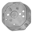 Octagon Box, 11.8 Cubic Inches, 3-1/2 Inch Diameter, 1-1/2 Inch Deep, Drawn construction with 1/2 Inch knockouts, Pre-Galvanized Steel, with Conduit Knockouts