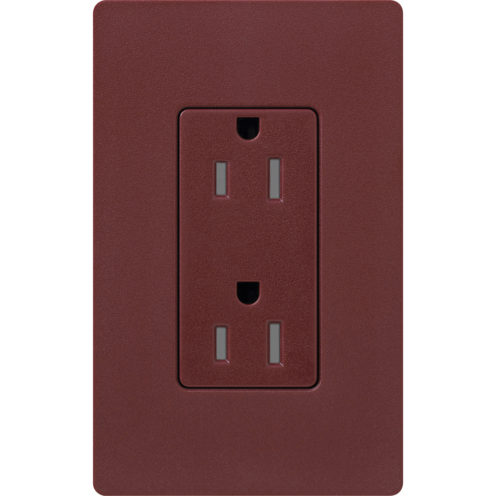 Claro, Satin, Tamper-resistant receptacle, 125V/15A in merlot