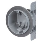 Round Airtight Ceiling Box, Volume 26 Cubic Inches, Depth Diameter 4 Inches, Depth 2-3/4 Inches, Color Gray, Material Non-Metallic, Cable Entries 4