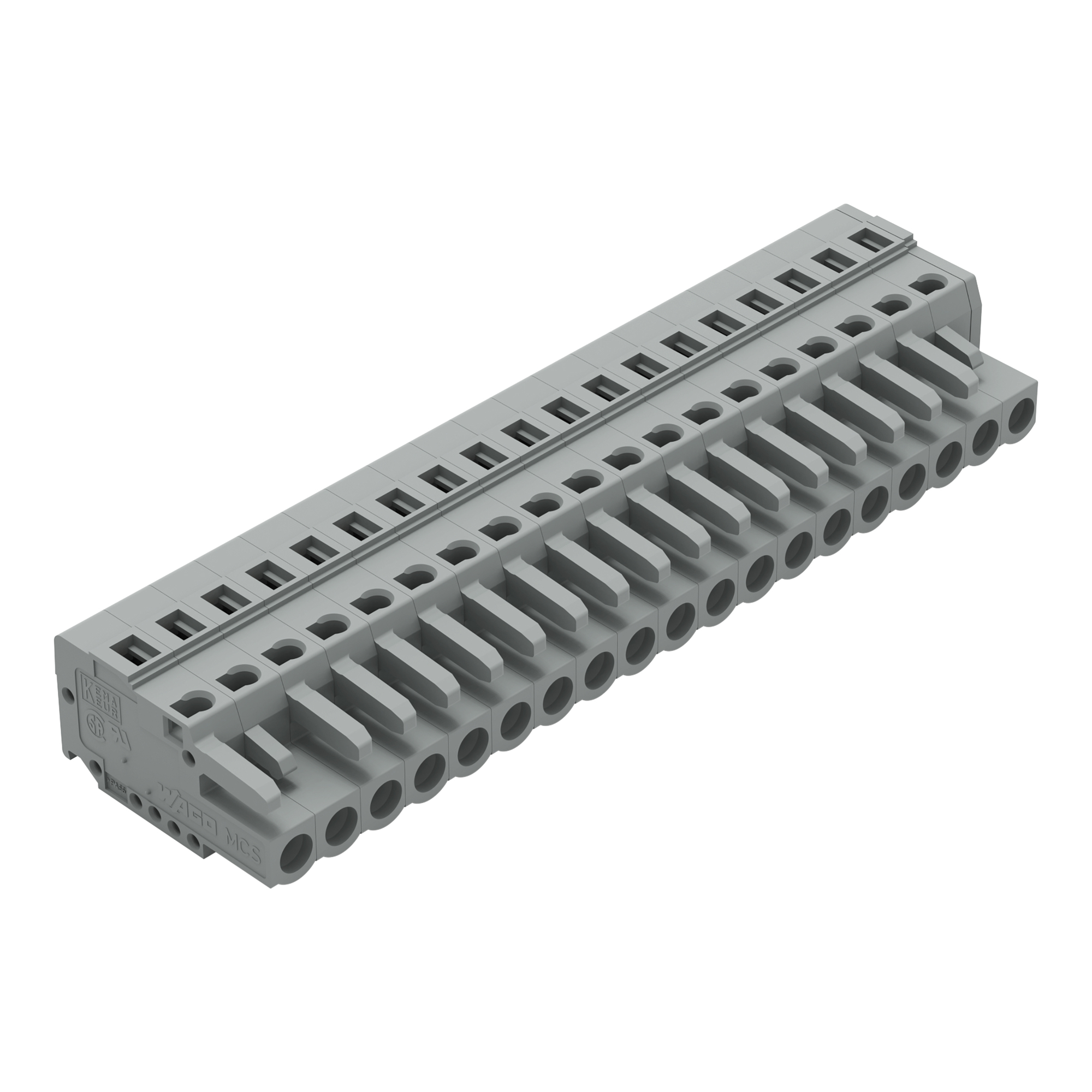 1-conductor female connector; CAGE CLAMP; 2.5 mm; Pin spacing 5 mm; 19-pole; 2,50 mm; gray
