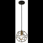The Vintage Industrial style of this 1 light mini pendant from the  Rocklyn collection is clear with its Raw Steel finish and geometric wire frame structure.  The cluster design is highlighted with Natural Brass accents.
