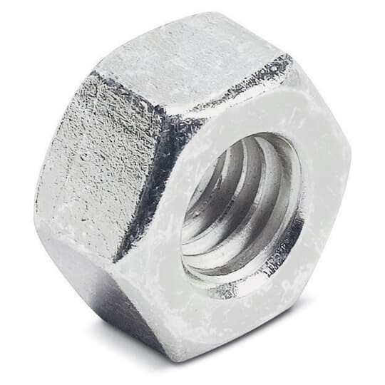 Nut, Standard Hex, Size 3/8 Inch, Electro-Galvanized Steel