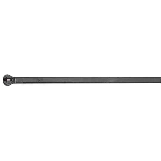 Cable Tie, Black Polyamide (Nylon 12) for Temperatures up to 85 Degrees Celsius (185 F), Weather and Ultraviolet Resistant for Indoor and Outdoor Applications, Length of 186mm (7.3 Inches), Width of 4.8mm (0.19 Inch), Thickness of 1.3mm (0.05 Inch), Tensile Strength Rating of 180 Newtons (40 Pounds)
